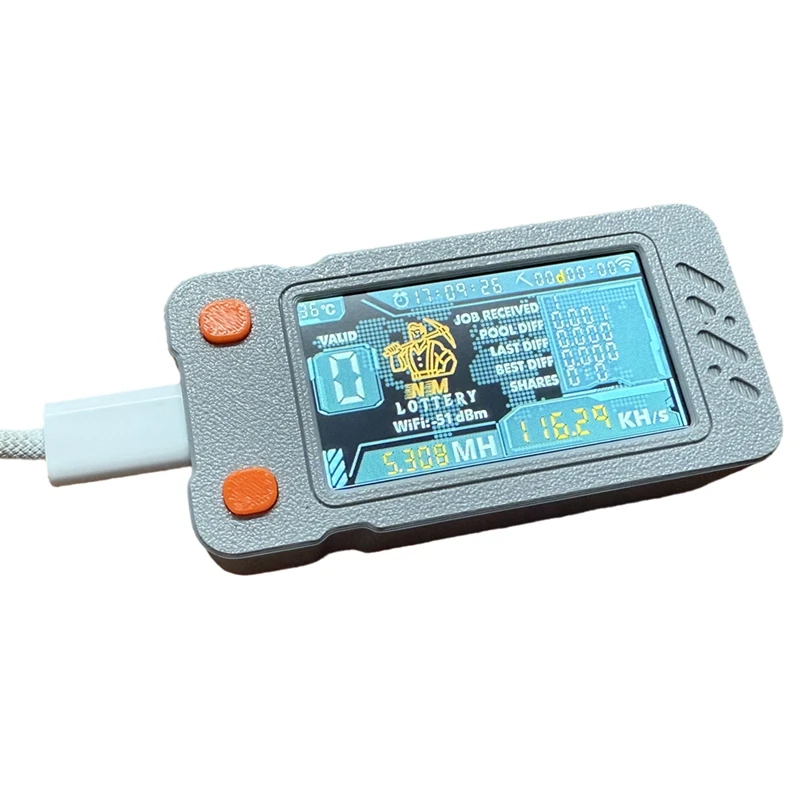 Модернизированный майнер Nerdminer 117KH/S с цветным экраном Мини-биткойн BTC Miner BTC Solo Lottery Mining Miner Nerd Miner