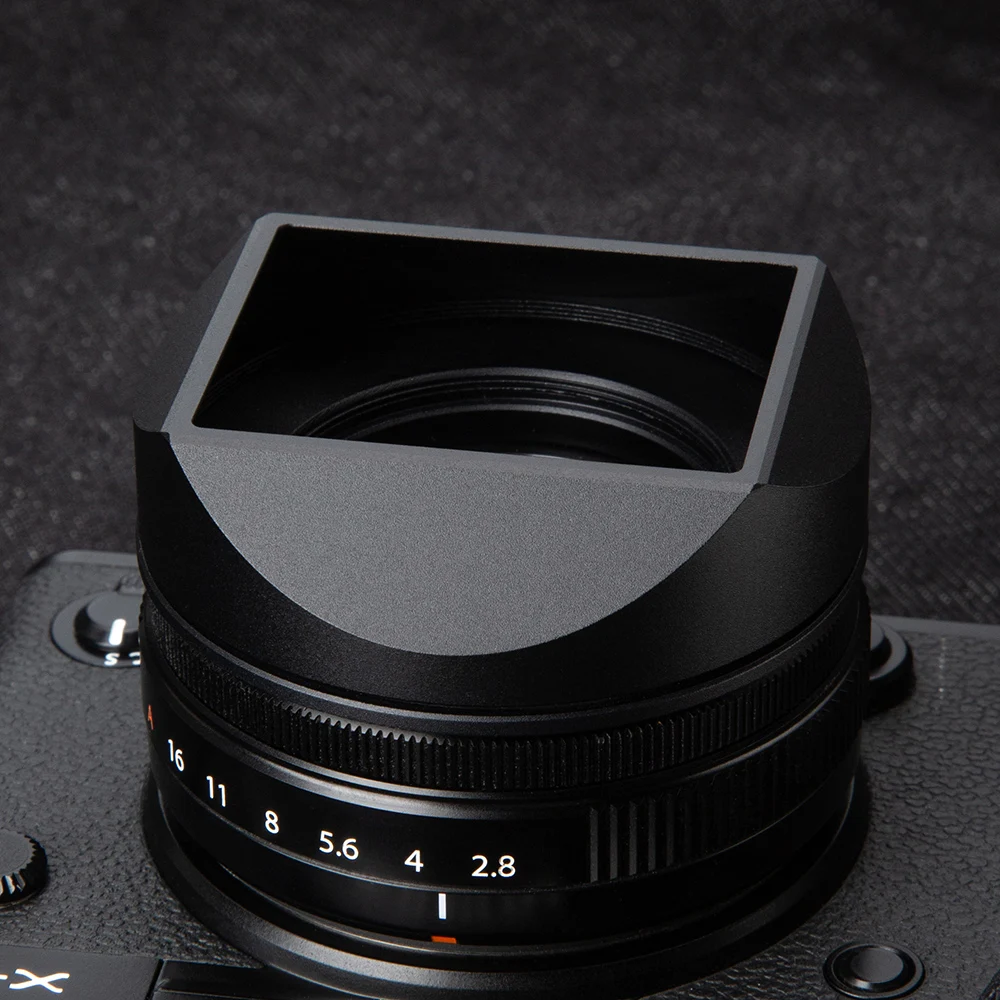 XF27F2.8 II Lens Hood with 39mm Adapter Ring for Fujifilm Fuji XE5 XF23mmF2.8 R WR XF27mmF2.8 II Metal Lens Shade with Cap