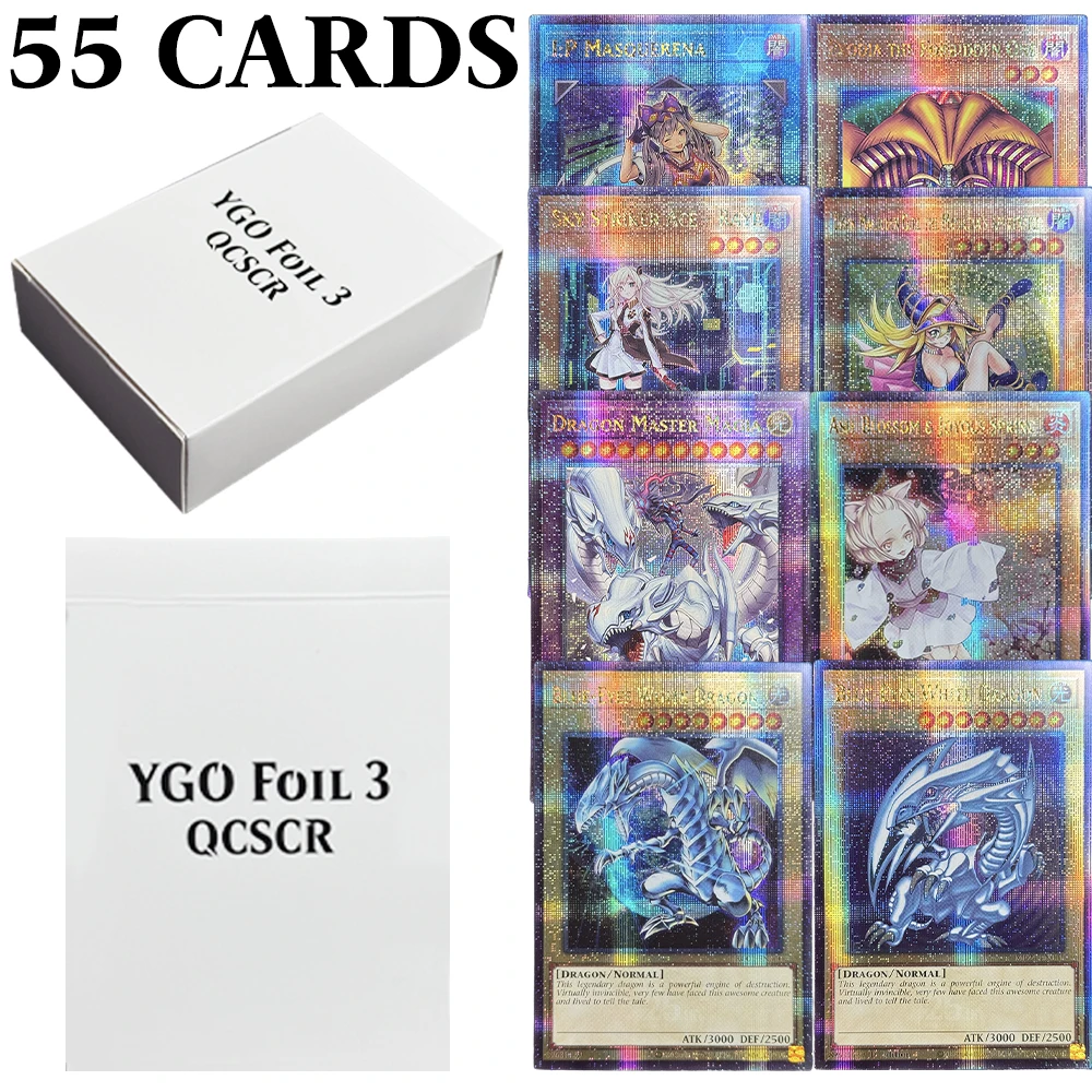 

55PCS YuGiOh! Whole Set Foil1/2/3 Game Gold Cards Quarter Century Secret Rare High-quality rare collectible cards Toys and Gifts