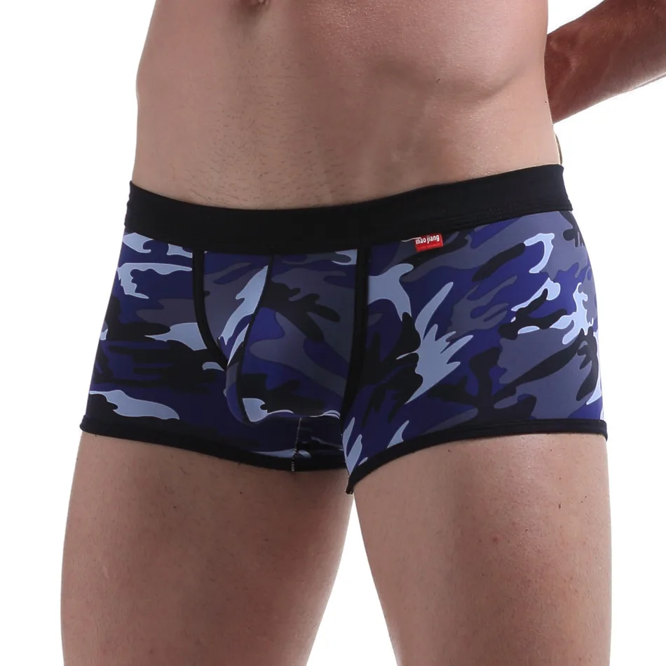 Men\'s underwear with U bulge bag sexy camouflage sports breathable sweat-absorbent boxer briefs