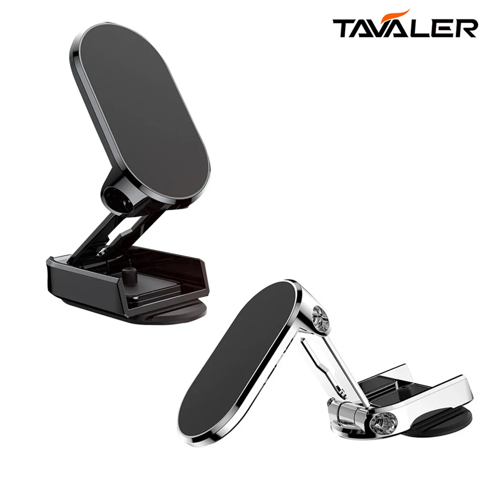 Universal Auto Magnetic Mobile Phone Holder Car Metal Creative Auto Folding Height 360°Adjustable Positioning Rotating Bracket image 3