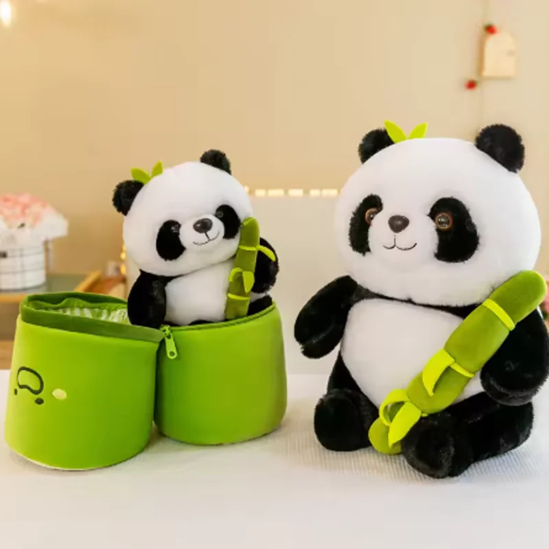 

Модная плюшевая панда в бамбуковой трубке, мягкая 25 см, мягкая подушка-панда, супер милая креативная игрушка-мягкая игрушка