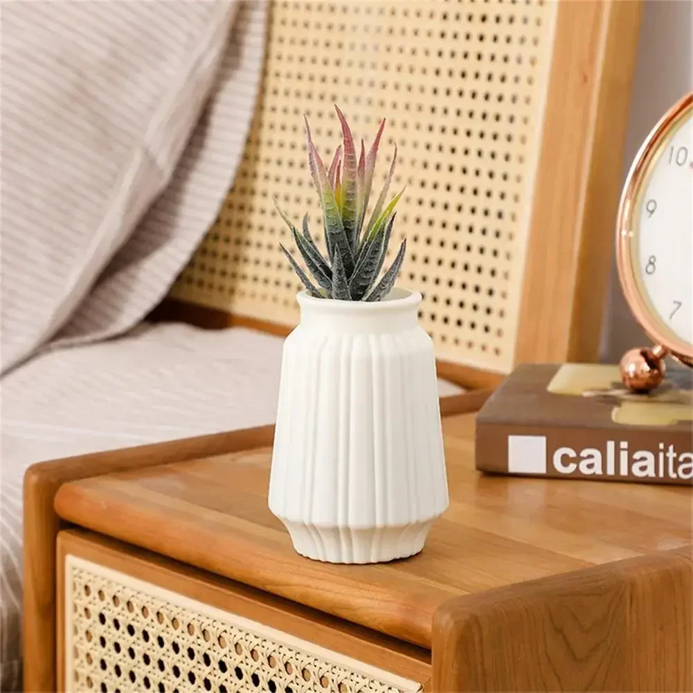 

Simple Modern Flower Vase White Plastic Vase Flower Pot Basket Nordic Home Living Room Decoration Wedding Home Decoration Flower