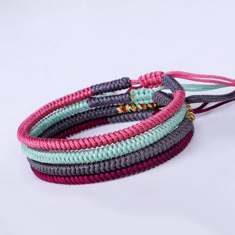 New Multi Color Tibetan Buddhist Good Lucky Charm Tibetan Bracelets & Bangles For Women Men Handmade Knots Rope Bracelet