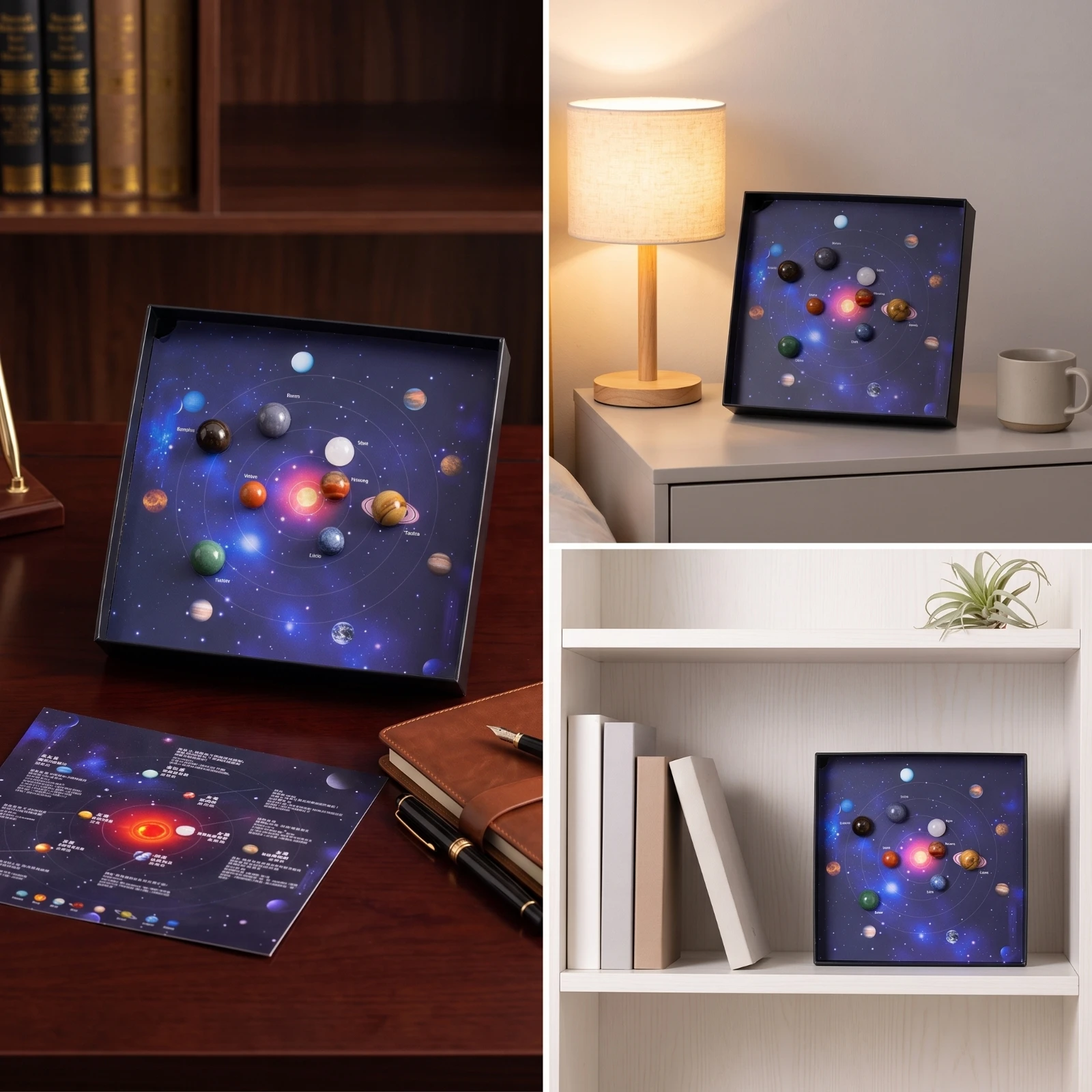 Solar System Model Space Themed Celestial Body Kit Gift Box with Celestial Body Pieces Science Astronomy Decor Stem for Students
