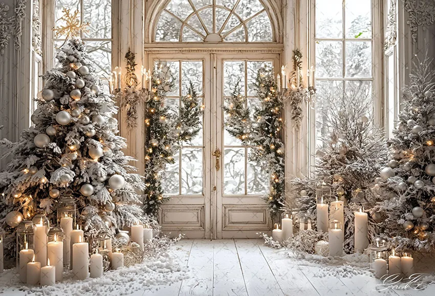 Mehofond Photography Background Winter Christmas Indoor Window Xmas Tree Kid Family Holiday Portrait Decor Backdrop Photo Studio