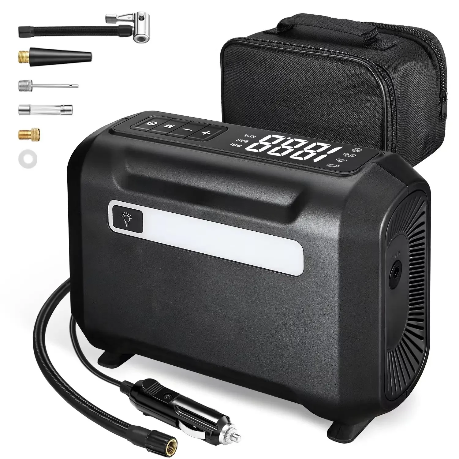 

2025 hot sale Digital 120w Car Tyre Inflator Air Compressor Pump Portable 12V DC Black 12 Color Box Tire Pressure ing Sys