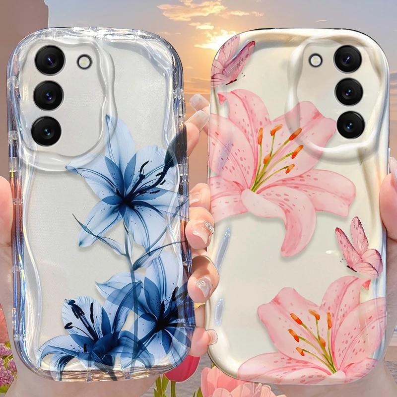 Gentle Fresh Lily Flower Case for Samsung Galaxy A50 A50S A37 A36 A35 A34 A32 A26 A25 A24 4G A23 A21S A20S A17 A16 5G A15 Cover