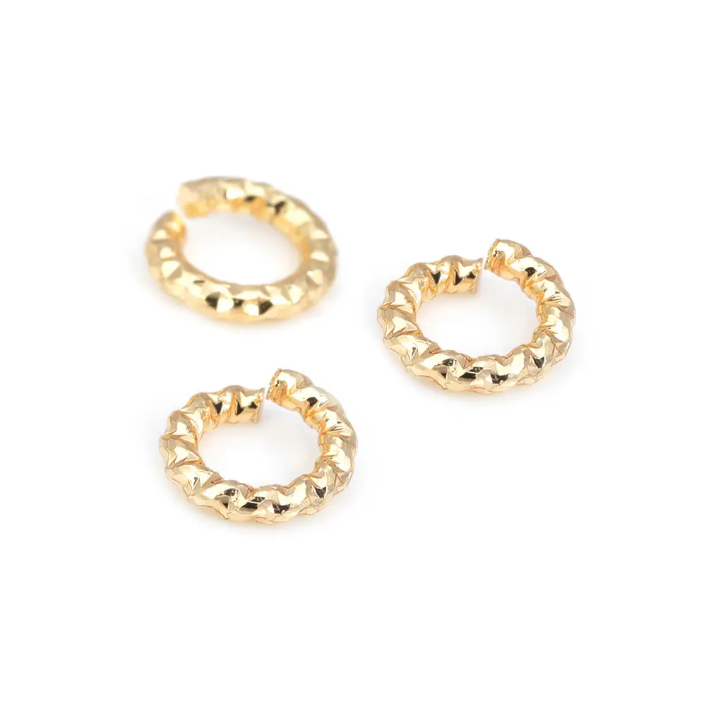5MM 6MM 8MM 10MM 12MM 18K Gold Color Brass Twisted Wire Jump Rings Split Rings Jewelry Making Supplies Diy Findings Accessories