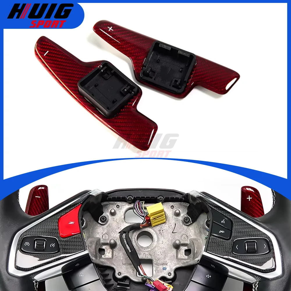 

Carbon Fiber Car Interior Steering Wheel Replacement Paddle Shifters Cover Trim For Corvette C8 Z06 Z51 Stingray Coupe 2020-2025