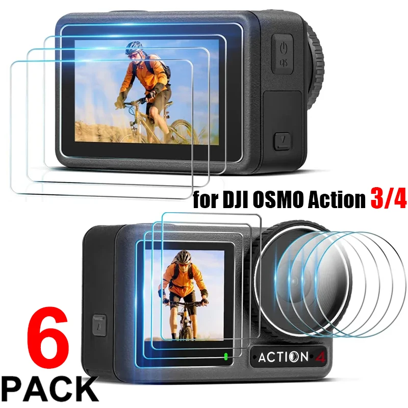 For DJI Osmo Action 3 4 Tempered Glass Front Back Rear Screen Protector Lens Protective Film for DJI Action3 Action4 Accessories