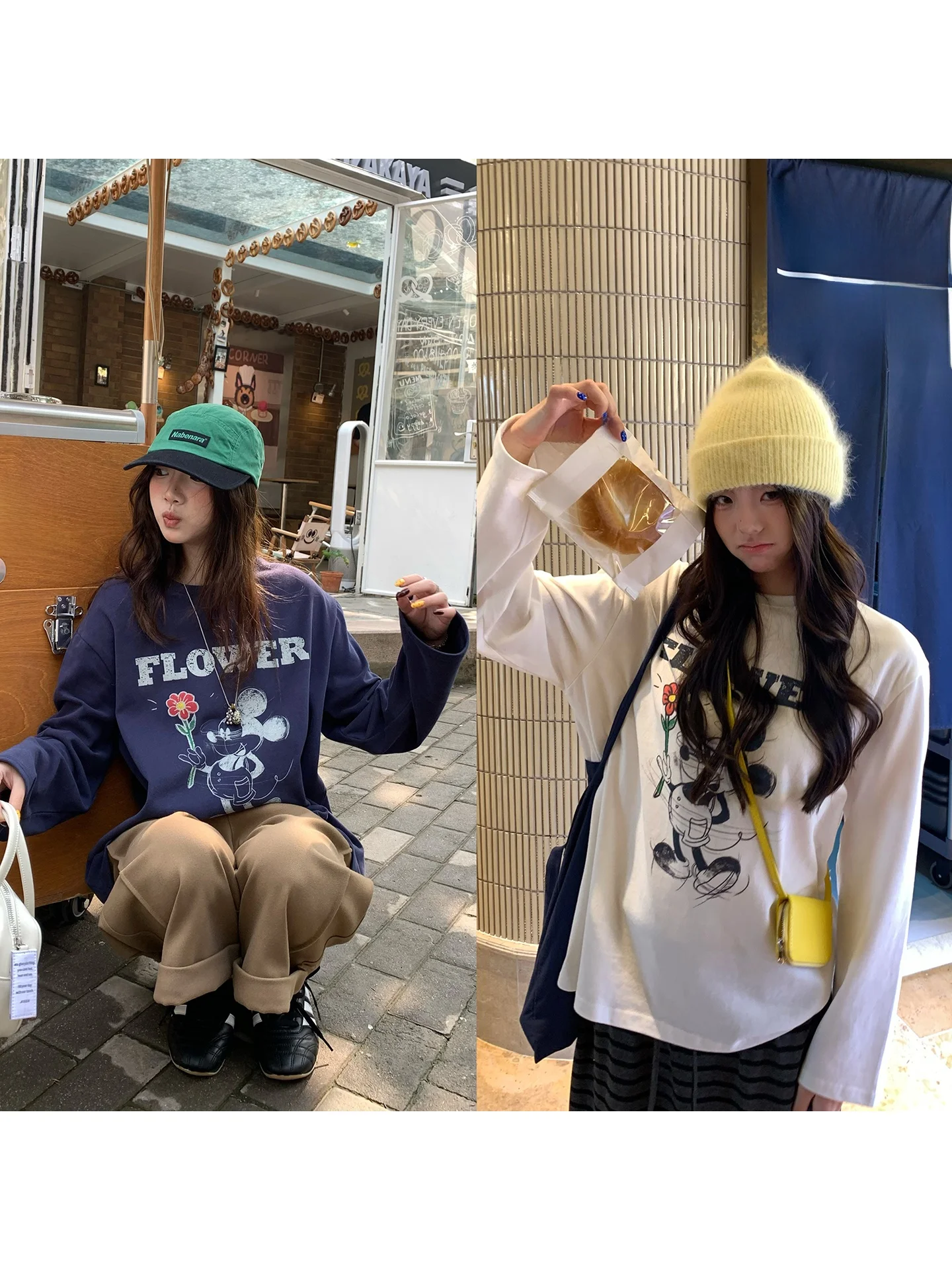 

Женская хлопковая толстовка Huanghuangjia Cartoon Fce Long Sve T2025: новая осенняя коллекция, дизайн с эффектом омоложения, базовый слой, верхняя одежда, худи с круглым вырезом