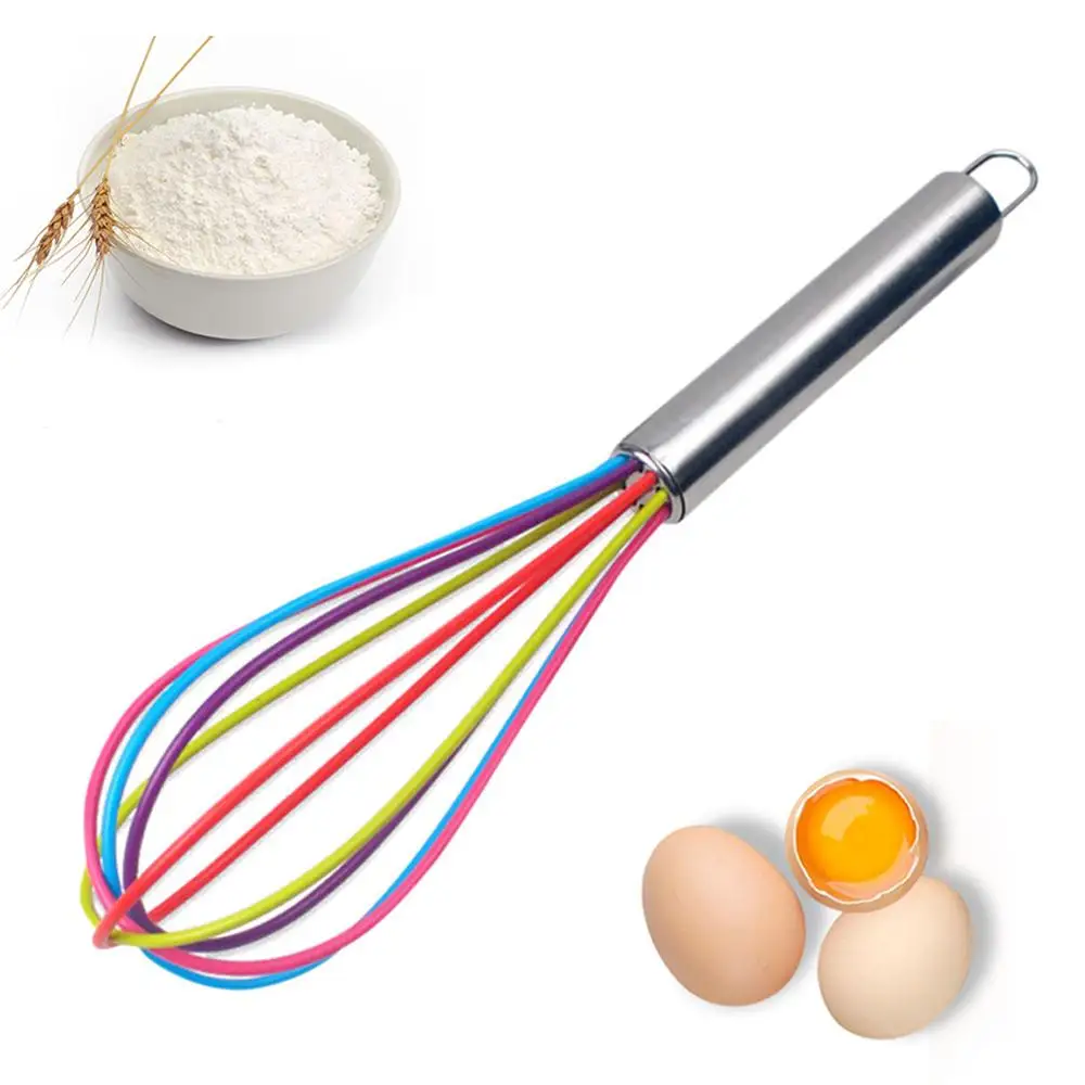 1~5PCS Egg Whisk Versatile Easy To Clean Flexible High-demand Non-stick Best-selling Long Handle Whisk For Cooking