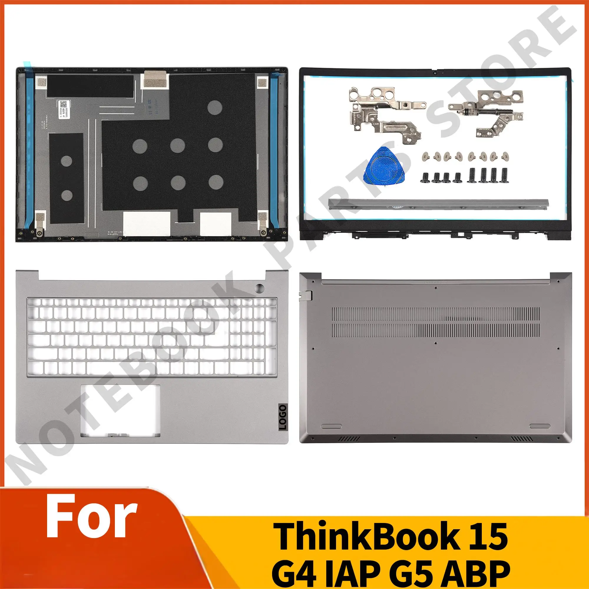 

Parts for ThinkBook 15 G4 IAP For Thinkbook G5 ABP Back Cover Top Cover/Bezel/Upper cover/Bottom Hinges Replace 15.6inch