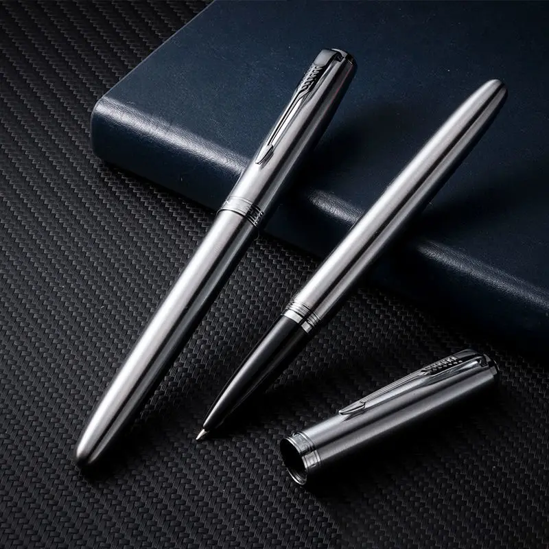 Jinhao-起毛ライト高級万年筆、美しいビジネスキャラクター、スチール起毛ペン、文房具ギフトの練習、f 0.5mmフード付きペン先、85/616