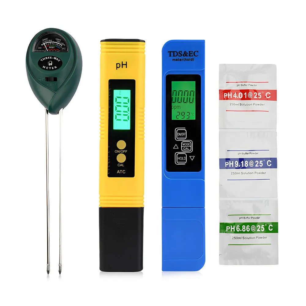 PH Meter 3-in-1 TDS EC and Temperature Meter Soil Moisture Tester for Water Quality Tester for Plants Garden Soil Hydroponics