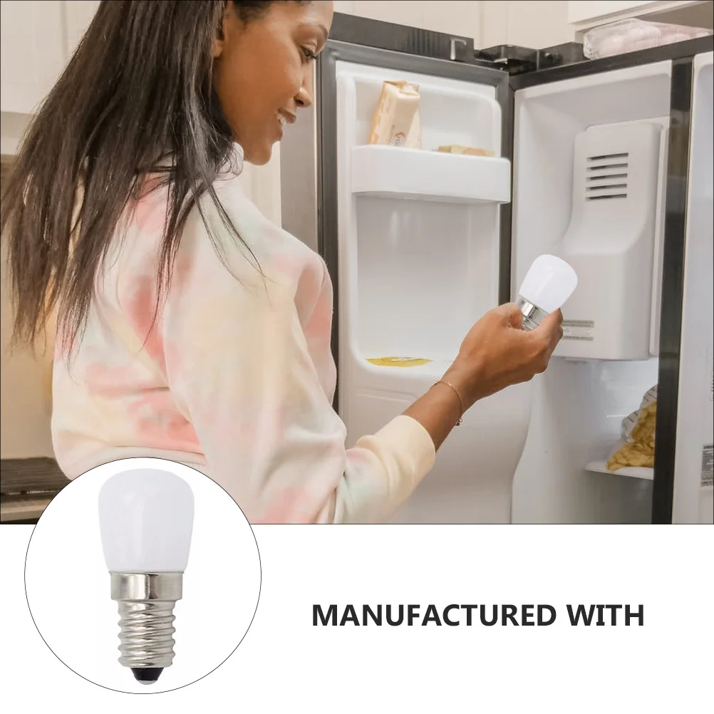 2Pcs LED Bulb Set E14 Base Refrigerator Light Bulb for Fridge Freezer Microwave Oven Appliance Lamp Replacement