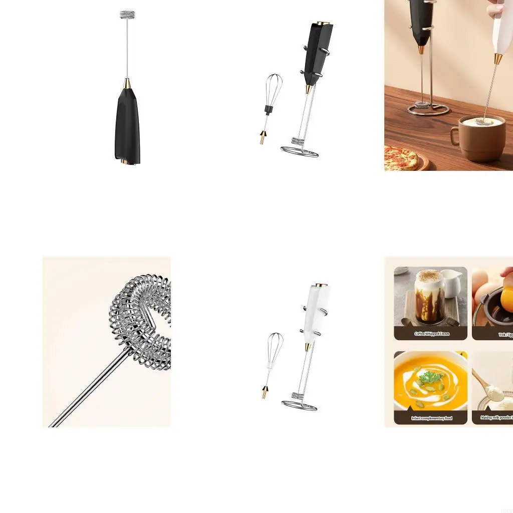

Stainless Steel Milk Frothing Wand with Detachable Whisk Heads Automatic Stirring Function Suitable for Coffee Eggs