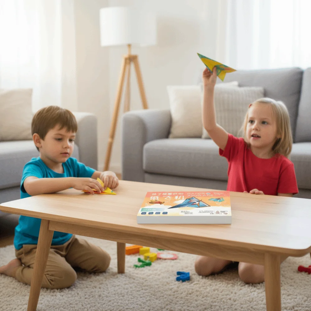 เครื่องบินกระดาษทำมือ ศิลปะโอริกามิ ชุดเรียนรู้แบบมอนเตสซอรี่ เครื่องบินโอริกามิ 3 มิติ การ์ตูน เครื่องบินกระดาษอเนกประสงค์