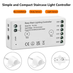 WiFi Tuya APP DC 12V 24V 8A Controller di illuminazione per scale a LED facile con sensore di luce diurna a movimento umano a infrarossi PIR telecomando RF