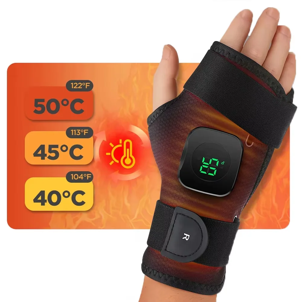 

Wrist Heating Pad Hand Warming Massager Cordless Support Band Guard Wrap Brace Massage Device Muscle Relax Belt Big Area Thermal