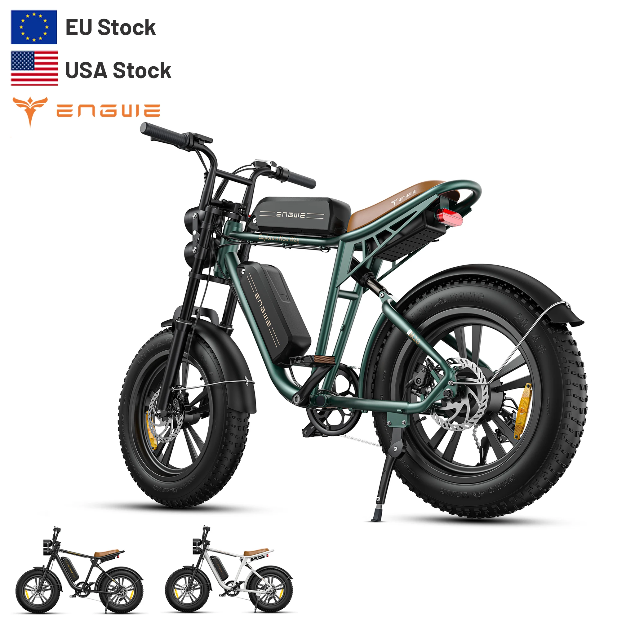 

ENGWE M20 Dual Suspension Electric Bicycle 48V 26Ah Two Batteries Long Range Ebike Variable Speed Bikes Bicycle