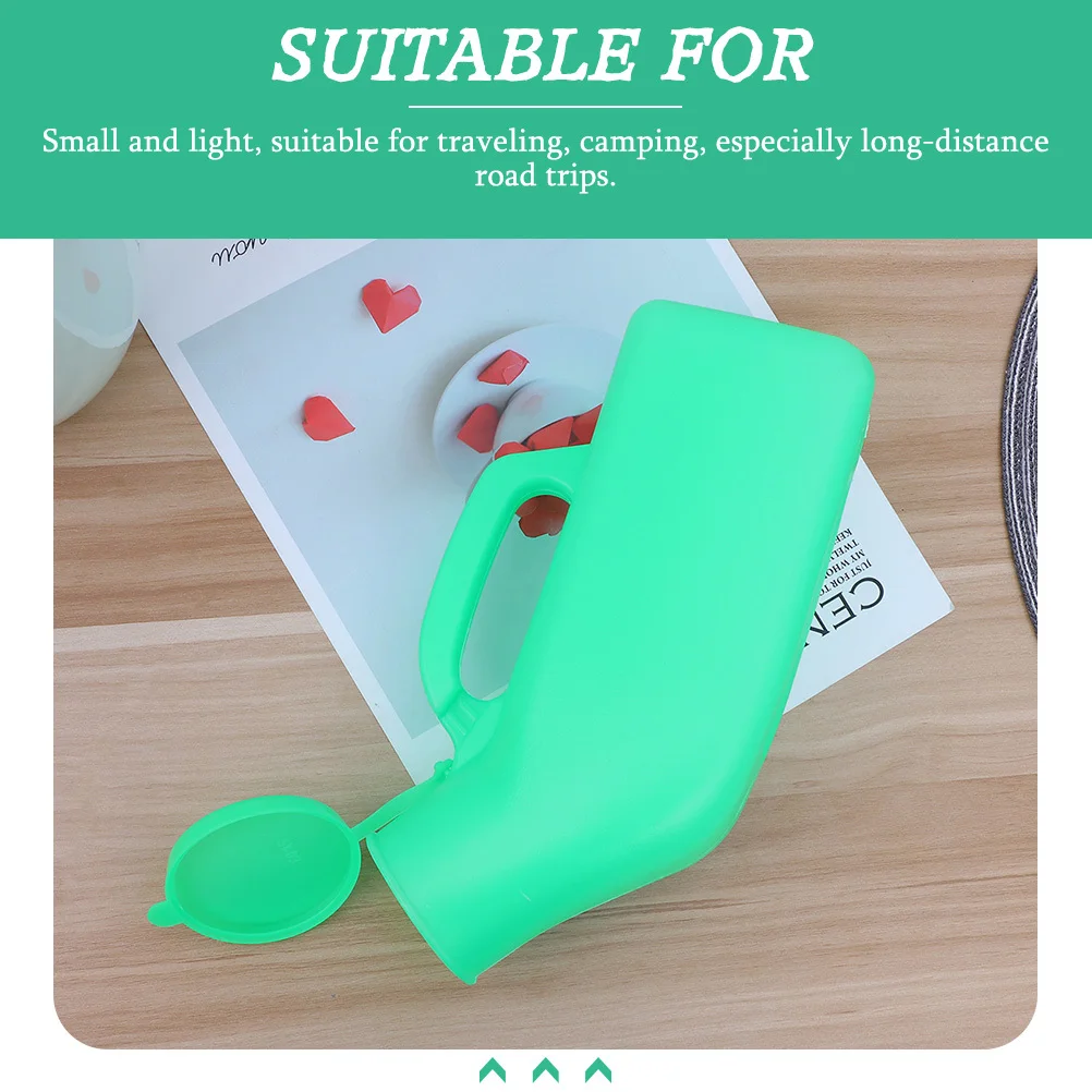 

2 Pcs Mens Pee Bottle Urine Bottles for Male Urinal with Spill Proof Green Urinals Portable