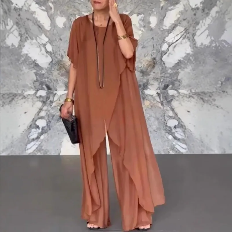 

Европейская и американская независимая станция 2025 года, длинный свободный брючный костюм нестандартной формы для женщин