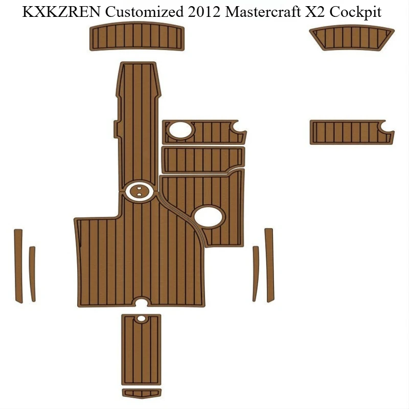 

KXKZREN индивидуальный коврик Mastercraft X2 2012, кабина из пены Eva, лист для настила лодки, самоклеящийся противоскользящий напольный коврик из искусственного тикового дерева