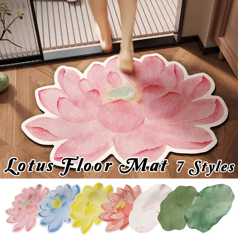 

Creative Lotus Leaves/petals Bath Mat Non Slip Absorbent Diatom Mud Bathroom Floor Mat Rugs Toilet Shower Pad Entrance Door Mat