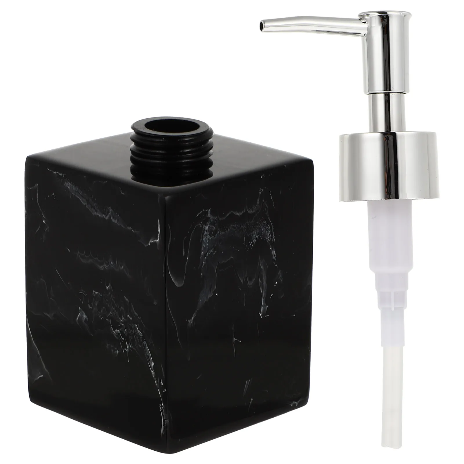 

Portable Resin Shampoo Storage Bottle Marble Pattern Leakproof Press Type For Home Office Camping Travel Reusable Liquids