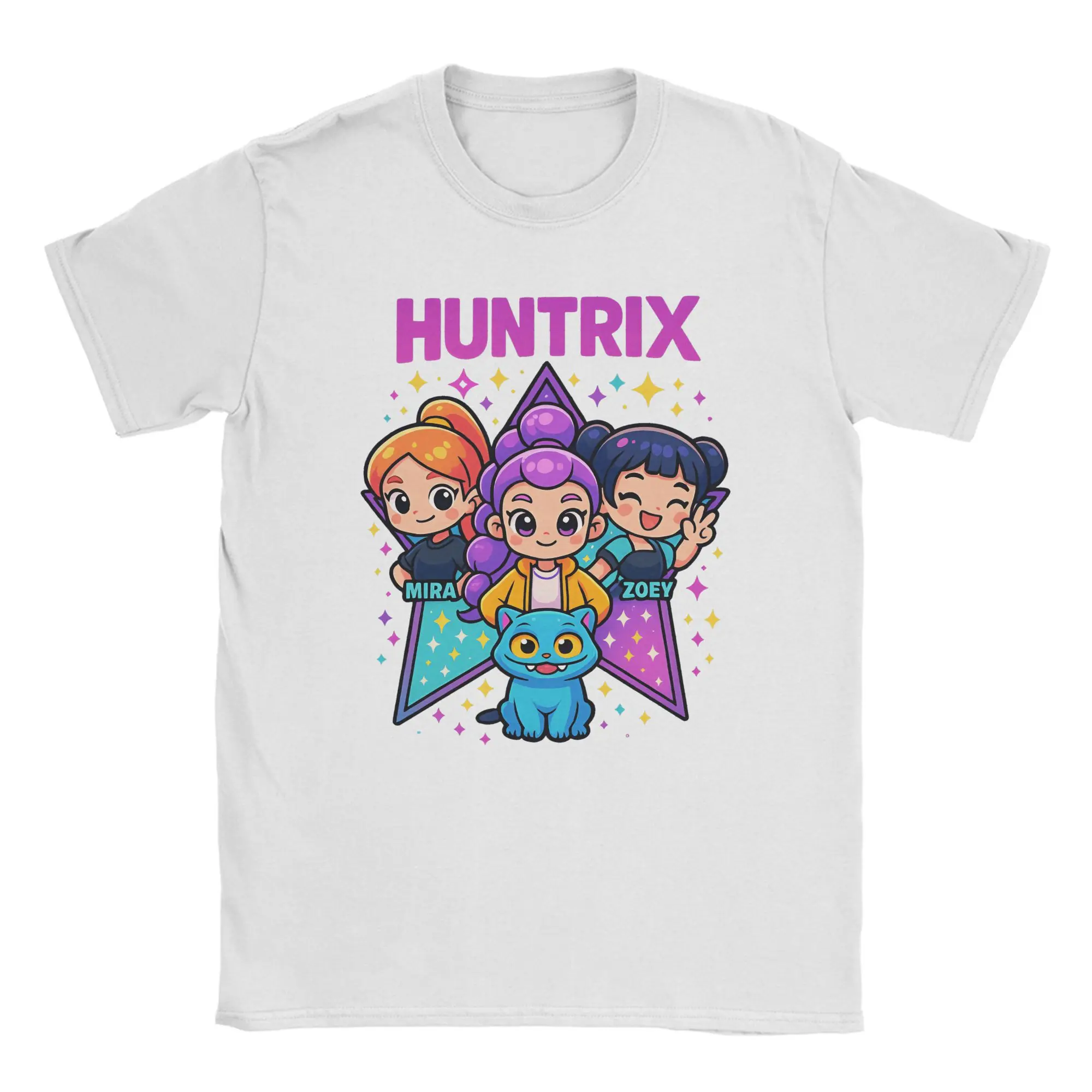 Kpop شيطان الصيادين فيلم Fanart تي شيرت الرجال القطن الفكاهة تي شيرت Crewneck تي شيرت قصير الأكمام بلايز الطرف