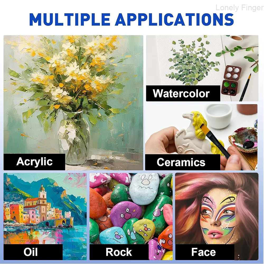 فرش طلاء بالألوان المائية، مجموعة فرش طلاء نايلون 6/30 قطعة، فرش رسم فنية للرسم الأكريليكي، فرش زيتية بألوان مائية احترافية #3