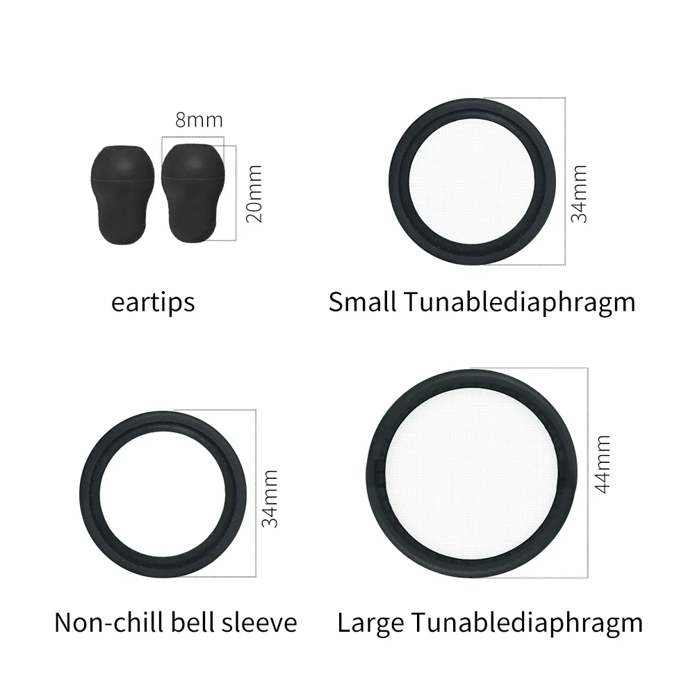 مجموعة قطع غيار سماعة الطبيب 3M Littmann المتوافقة مع أجهزة أمراض القلب الكلاسيكية III IV باللون الأسود، وأغطية الأذن، وأغطية الأطفال البالغين #5