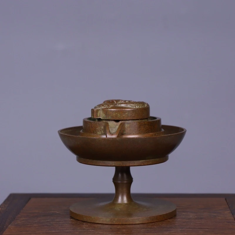 Su Gong Brass Backflow for Home Indoor Decorative Ornament, Fortune-Bringing Stone Mill Sandalwood Incense Burner