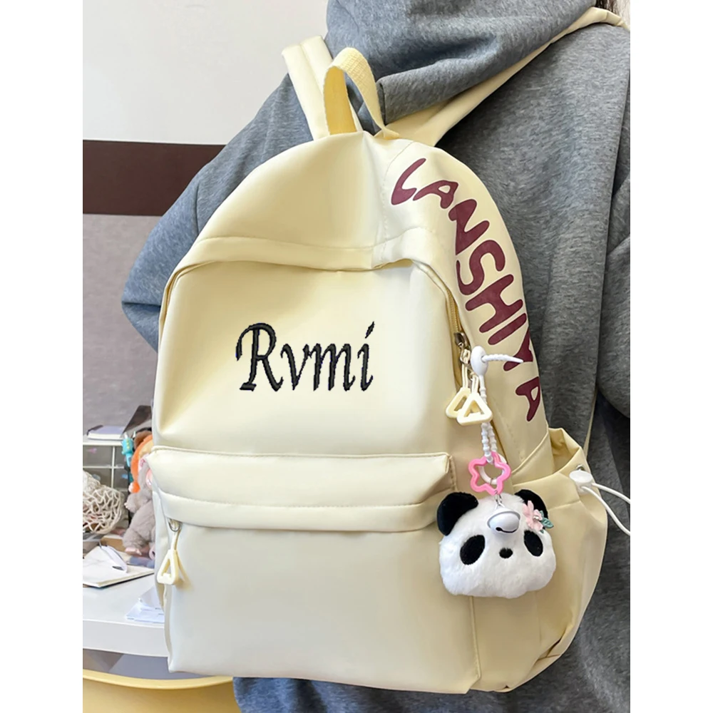 

Fashion Alphabet Middle School Backpack, Simple Korean Version Custom Embroidery Shoulder Bag, Outdoor Campus Style Bag