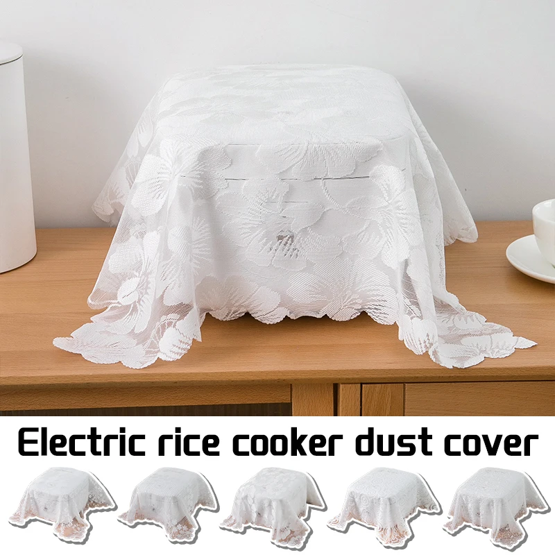 Universal Rice Cooker Dust Cover Air Fryer Cover Lace Rice Pot Cover Kitchen Electric Pressure Cooker Protector Dustproof Cover