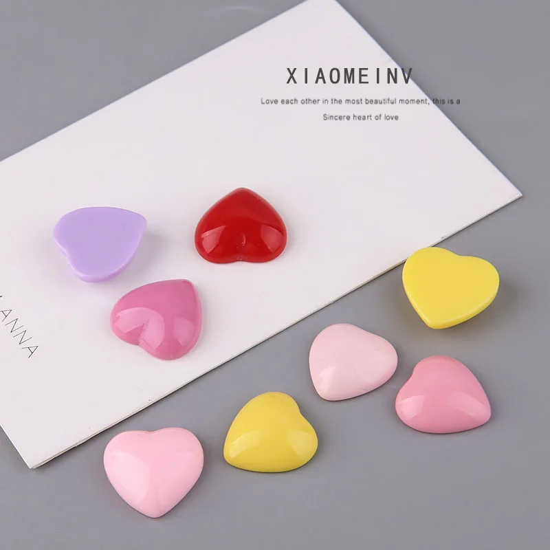 10pcs Japanese Solid Color Love Peach Heart Big Red Heart-shaped Resin Earrings Patch Diy Handmade Jewelry Material Accessories