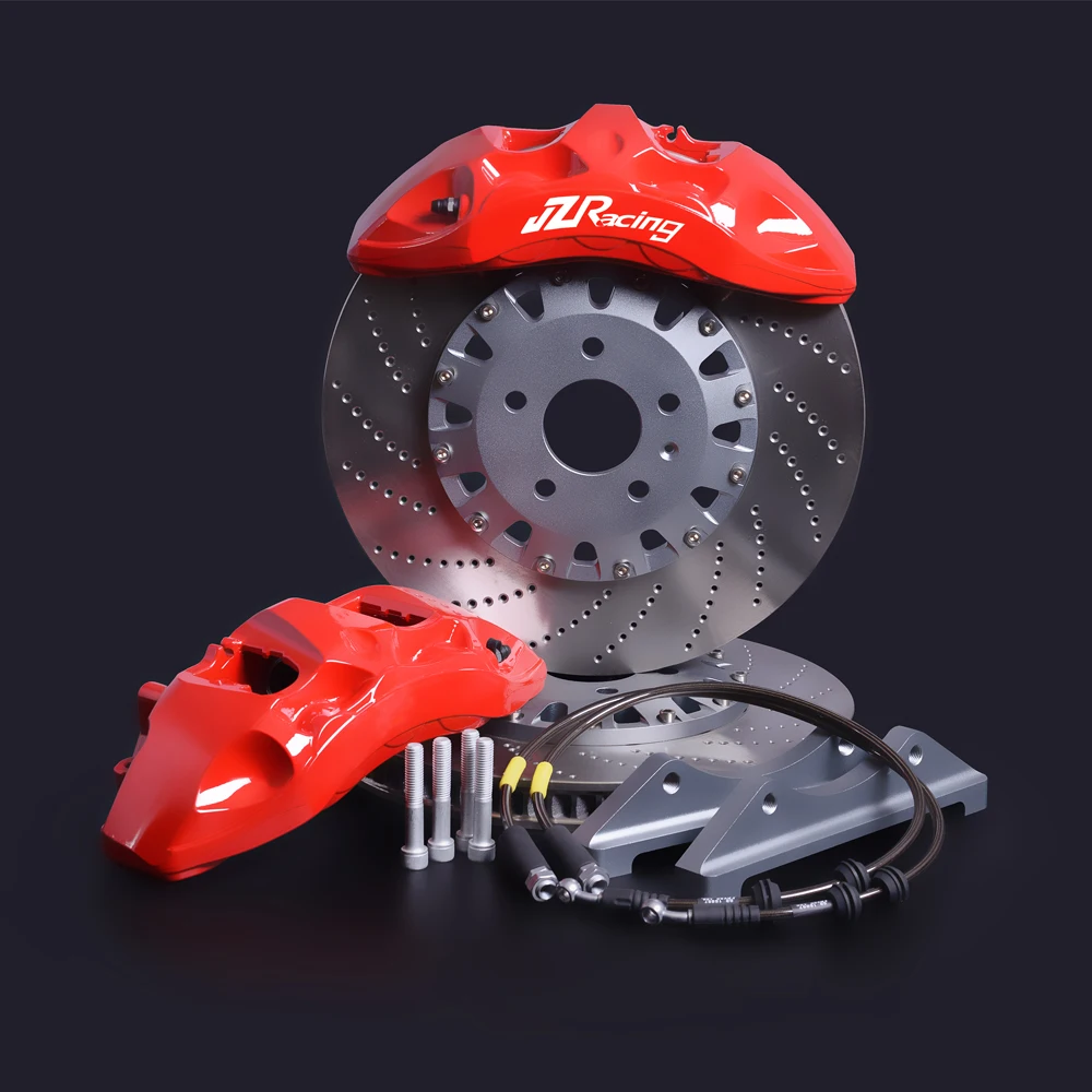 JZRacing-17 High-Performance Dragon Brake Disc Caliper Kits 9N 6 Piston BBK for 19/20 Inch Rims Tuning Akebono A7 S7