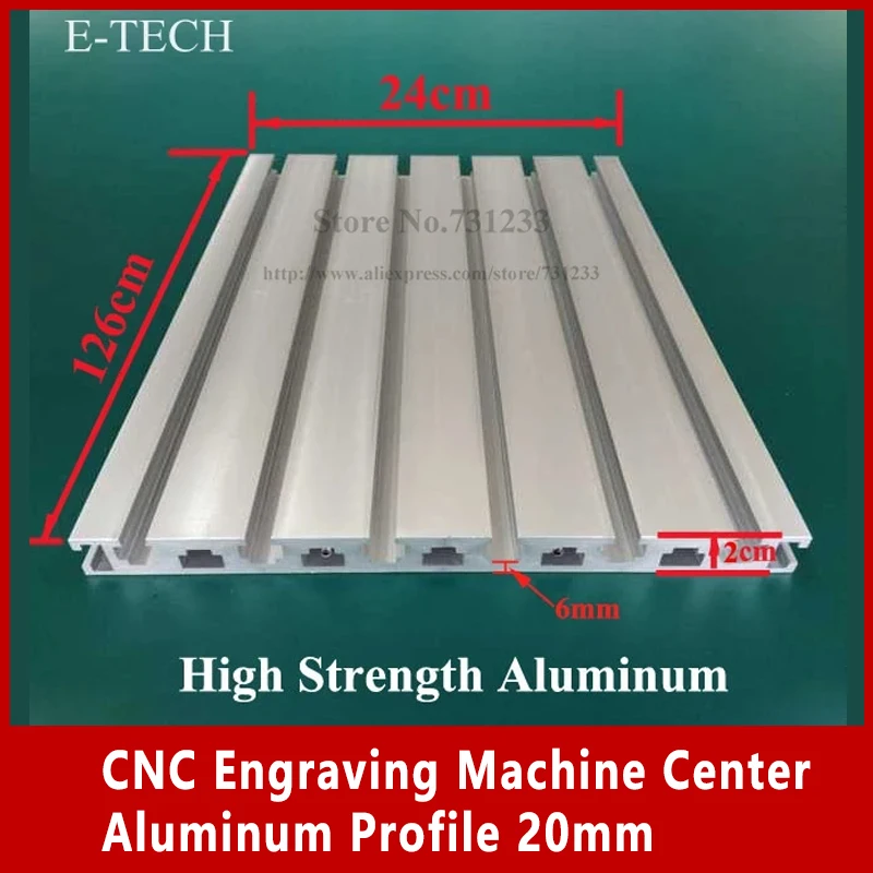 CNC Engraving Machine Center Aluminum Profile 20mm Thick High Strength Panel Profile 1260*240 mm