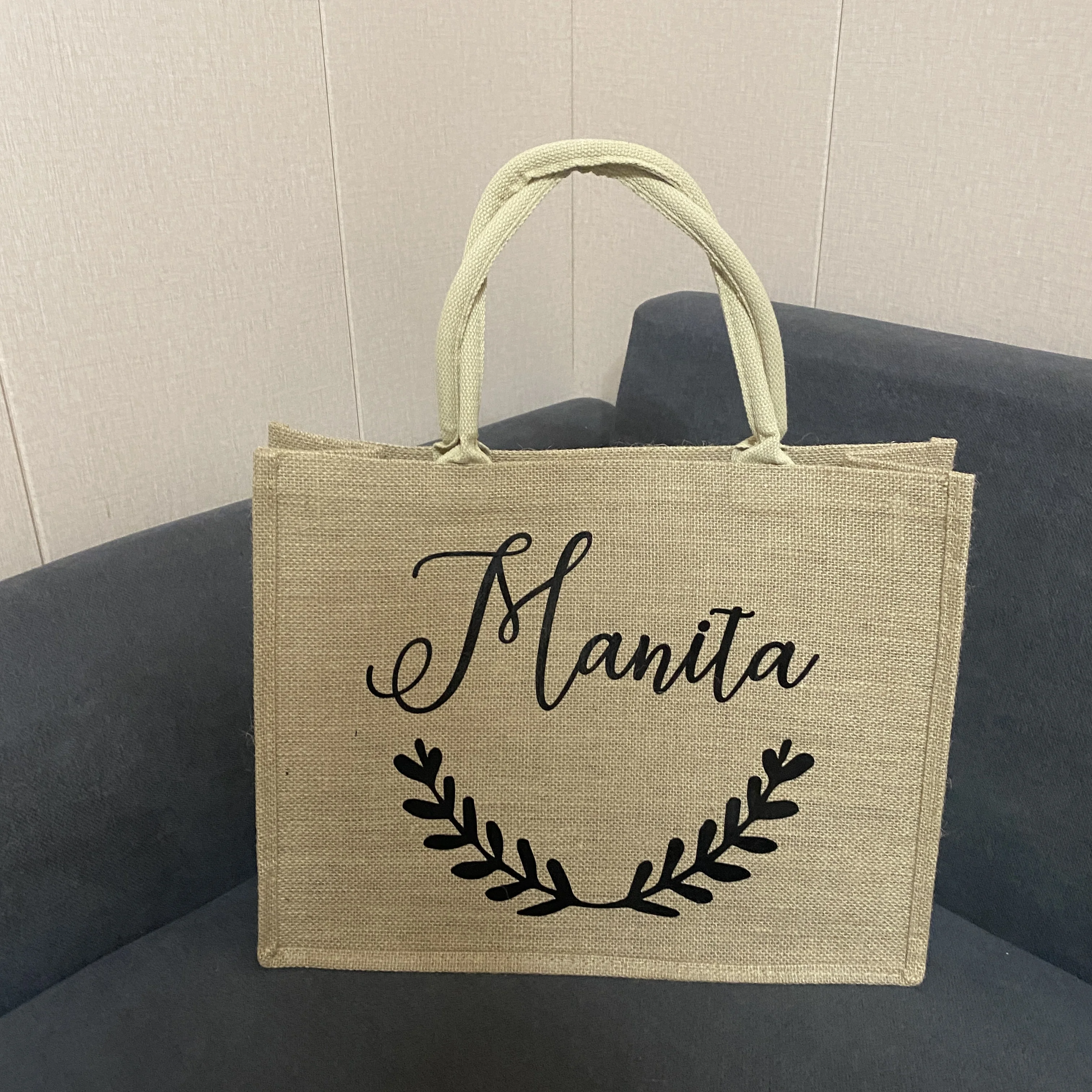 Personalized Burlap Tote Bag Bridesmaid Gift Bag Custom Name Jute Bag Bridal Bachelorette Party Beach Wedding Favors For Guests