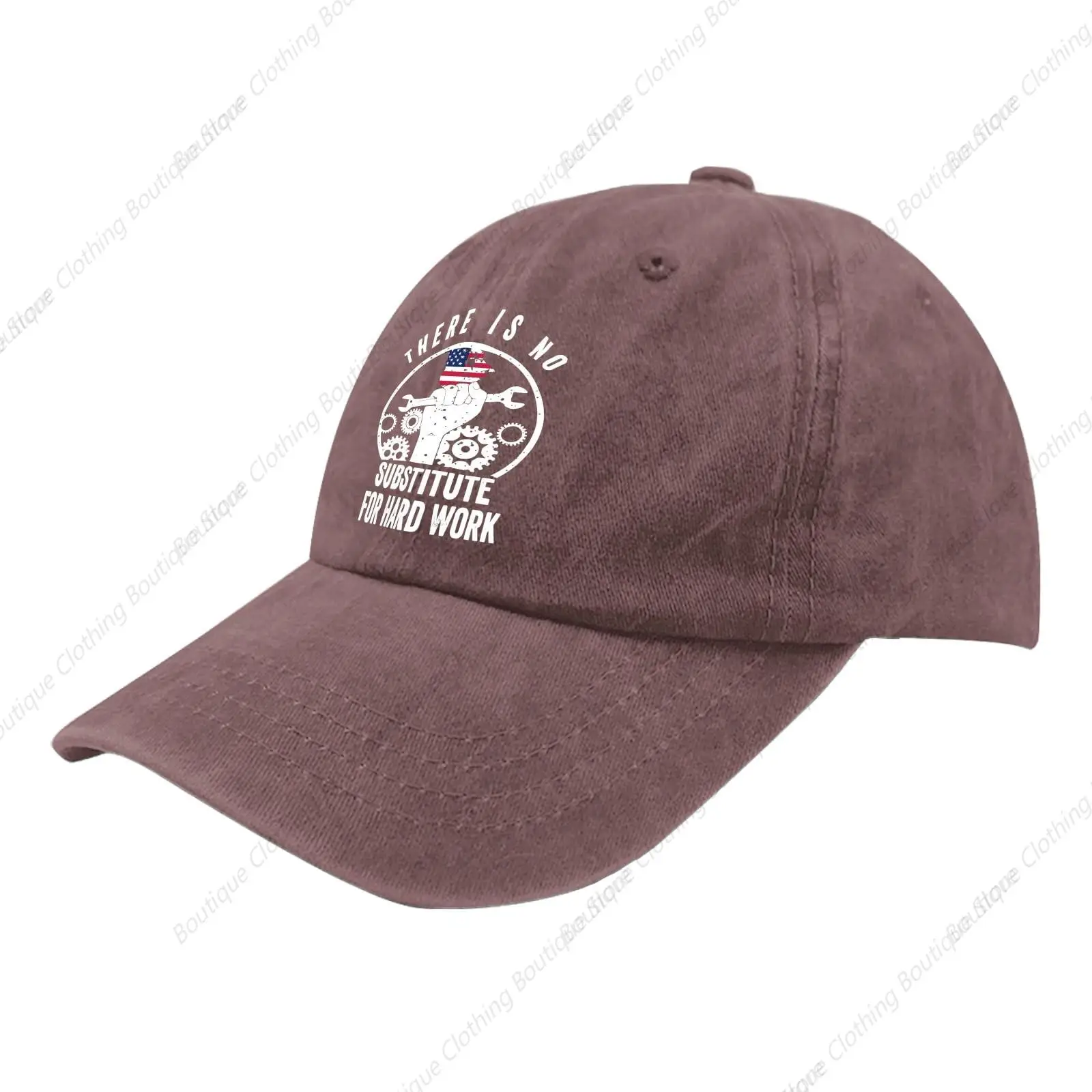 Nothing Replaces Hard Work Labor Day Cap Funny Vintage Cotton Washed Baseball Cap Burgundy