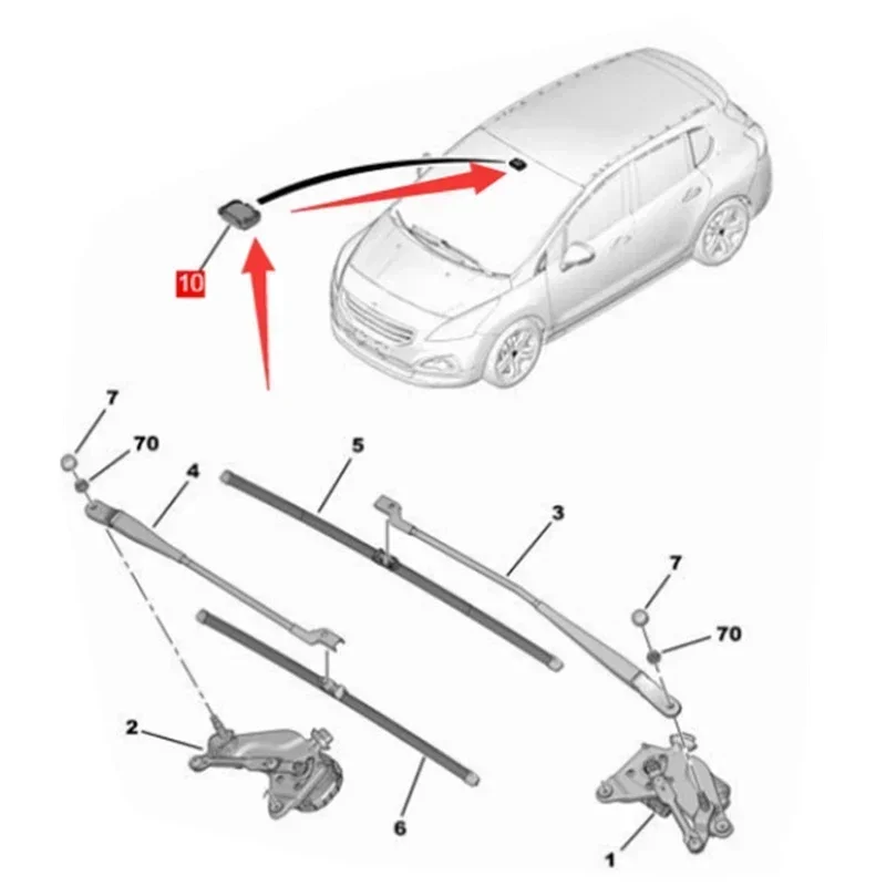 Front Windshield Wiper Rain Sensor With Bracket Support Holder For Citroen C5 PEUGEOT RCZ 3008 /308 5008