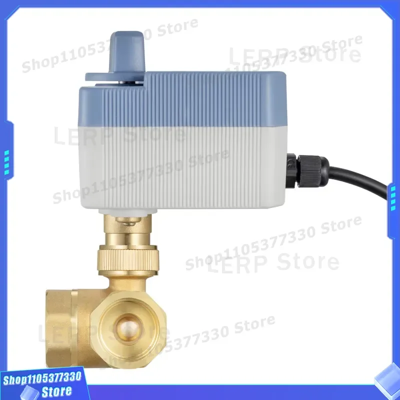 Brass Electric Ball Valve 1/2 Inch 3 Way IP65 Waterproof 220V 12V 24V 3 Wire 2 Control With Manual Switch OEM Custom Service