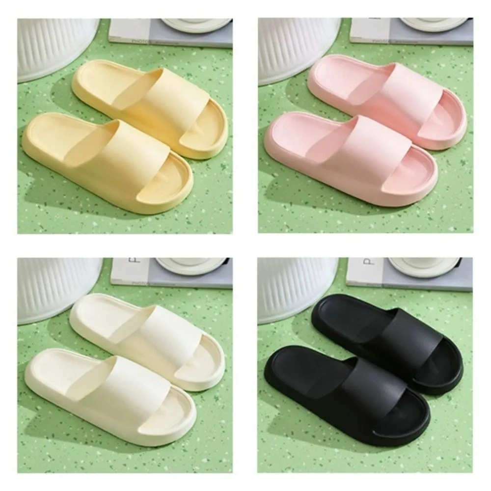 Zachte effen kleur EVA flats pantoffels antislip anti-geur platform slippers open teen paar bovenkleding schoenen strand