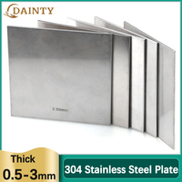 304 Stainless Steel Plate Square Sheet Plates Flat Brushed Metal Polished Board Laser Cutting Sheet Thickness 0.5-3mm