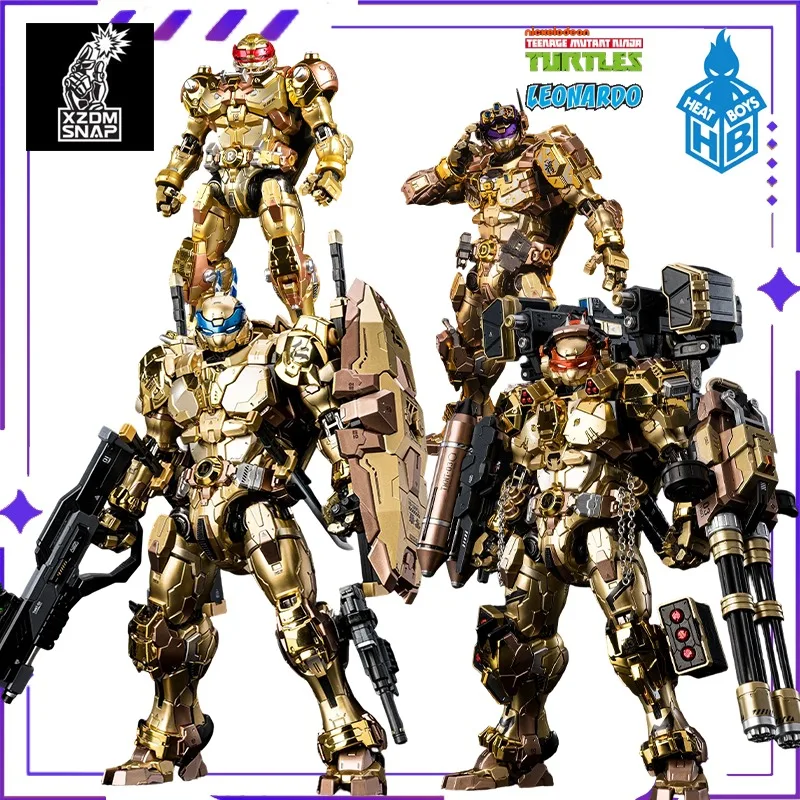 

HEATBOYS Original Authentic Firecracker Anime Ringfinger Anime TMNT Leonardo Alloy Finished Mech Mobile Doll Model Handmade Toy