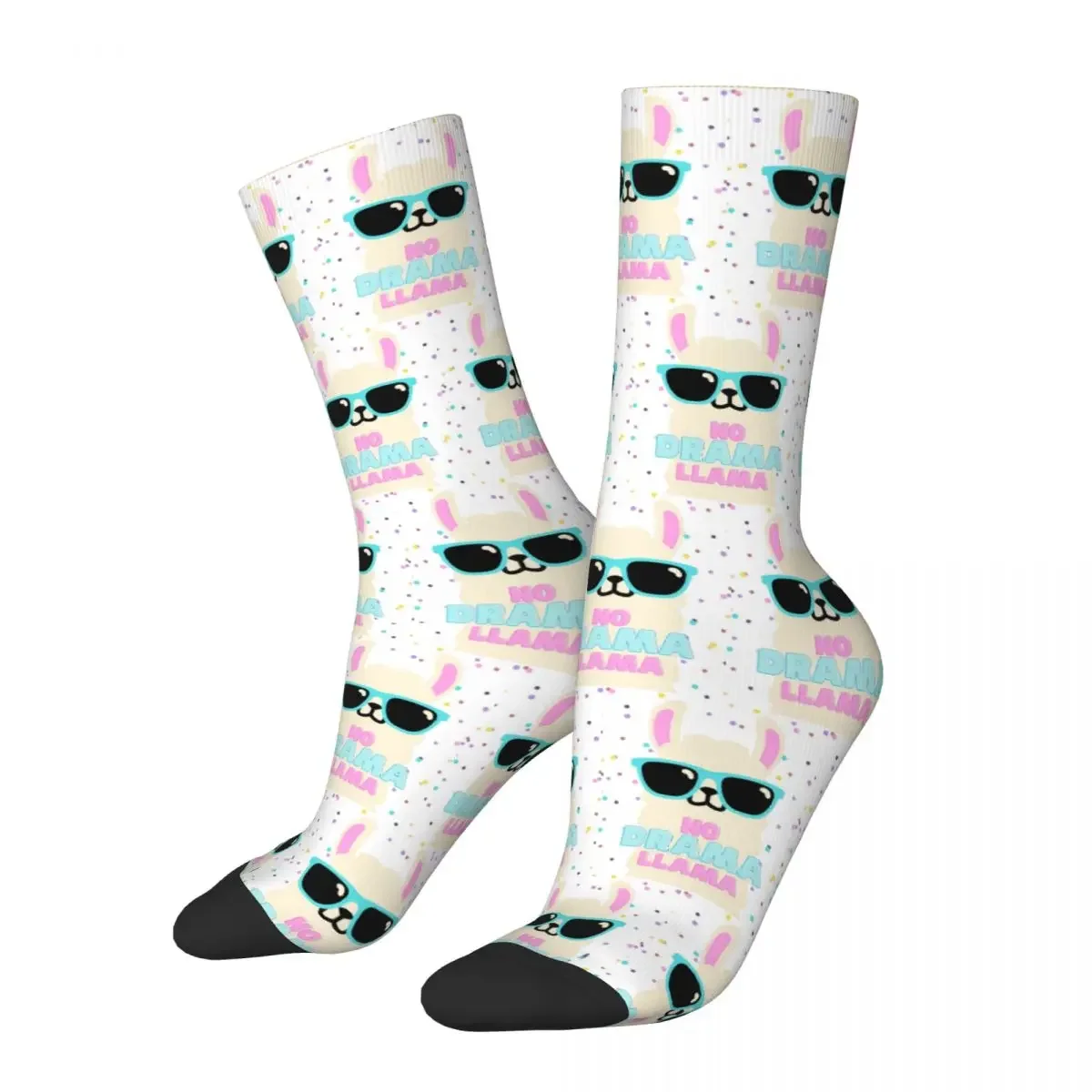 No Drama Llama Socks Harajuku High Quality Stockings All Season Long Socks Accessories for Man's Woman's Birthday Present