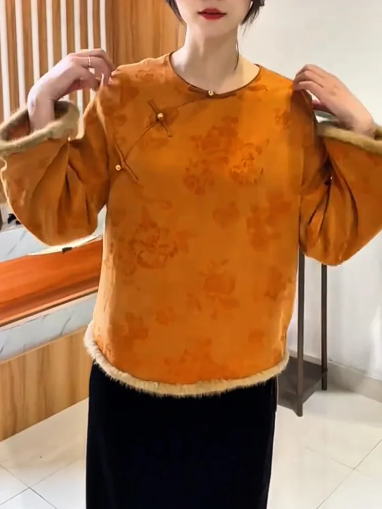 

Новая китайская вышитая лоскутная блузка больших размеров, уникальная, индивидуальная, корректирующая фигуру, осенняя, модная, нижняя одежда