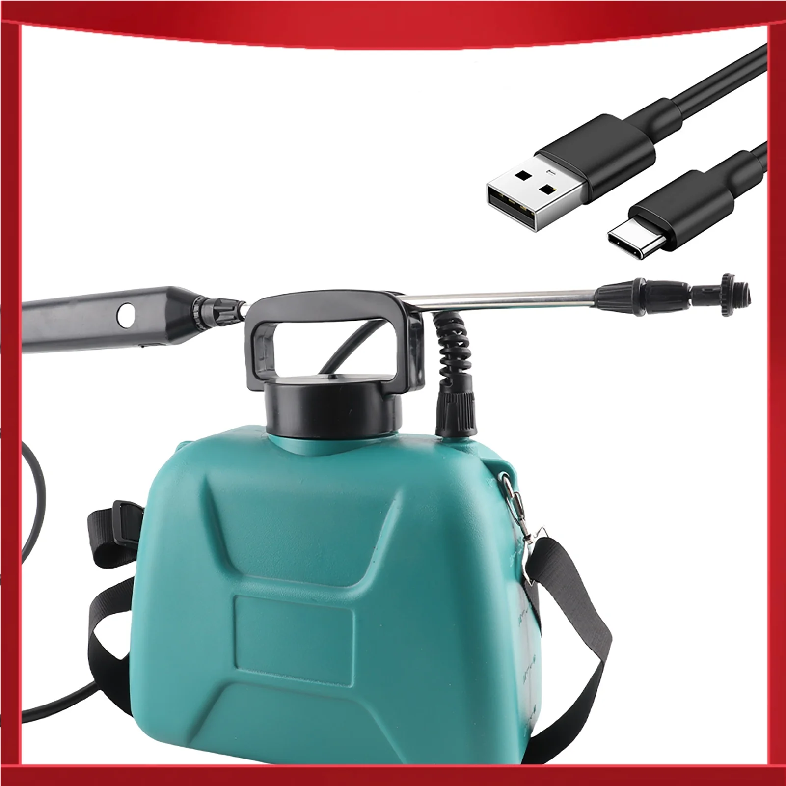 

Battery Powered Sprayer 1.32 Gallon / 5L USB Rechargeable Portable Garden Sprayer with Telescopic Wand 3 Mist Nozzles Adjustable
